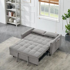 Modern Corduroy Sofa Bed with Adjustable Back
