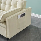 Modern Corduroy Sofa Bed with Adjustable Back