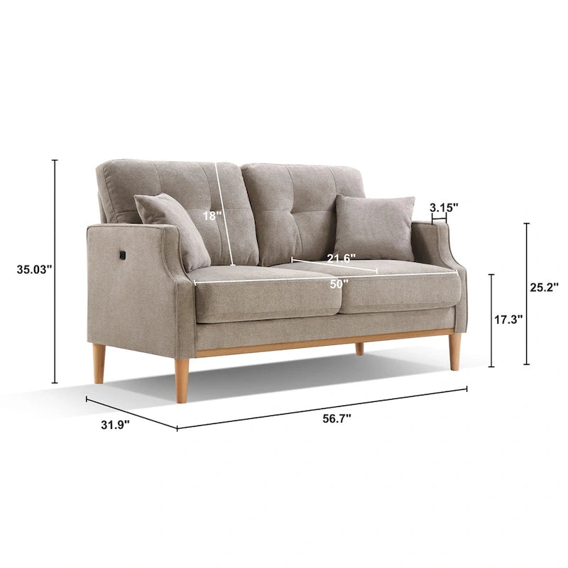 2 Seater Loveseat,USB Charge
