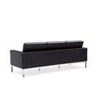 Black Leatherite Nailheads Florence 33 -83 W Multi-seat Sofa