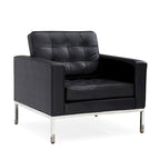 Black Leatherite Nailheads Florence 33 -83 W Multi-seat Sofa