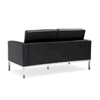 Black Leatherite Nailheads Florence 33 -83 W Multi-seat Sofa