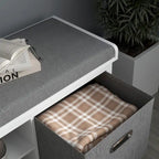Shoe Bench with Cushion,Storage Bench for Entryway with Padded Seat,2 Drawers and Adjustable Shelf for Hallway