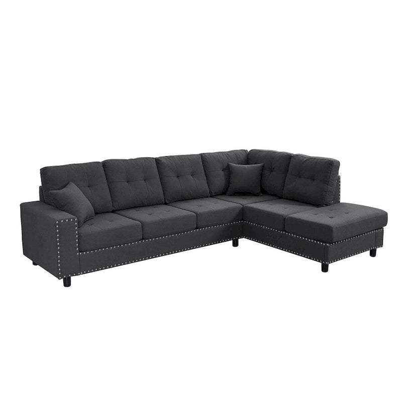 109.2 L-shaped Modular Sectional Sofa with Removable Back Cushions and 2 Pillows, for Living rooms, Offices, and Apartments