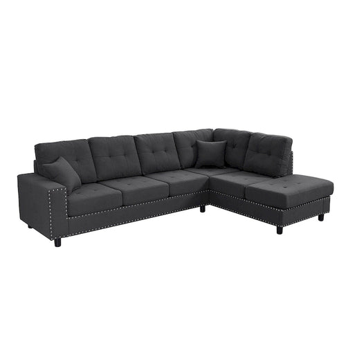 109.2 L-shaped Modular Sectional Sofa with Removable Back Cushions and 2 Pillows, for Living rooms, Offices, and Apartments