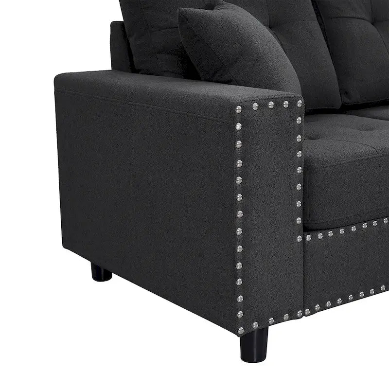 109.2 L-shaped Modular Sectional Sofa with Removable Back Cushions and 2 Pillows, for Living rooms, Offices, and Apartments