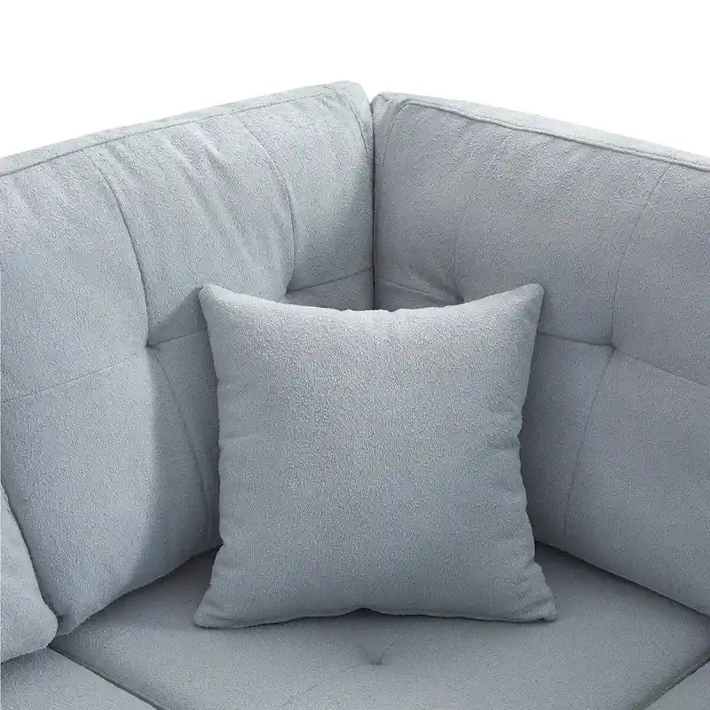 109.2 L-shaped Modular Sectional Sofa with Removable Back Cushions and 2 Pillows, for Living rooms, Offices, and Apartments