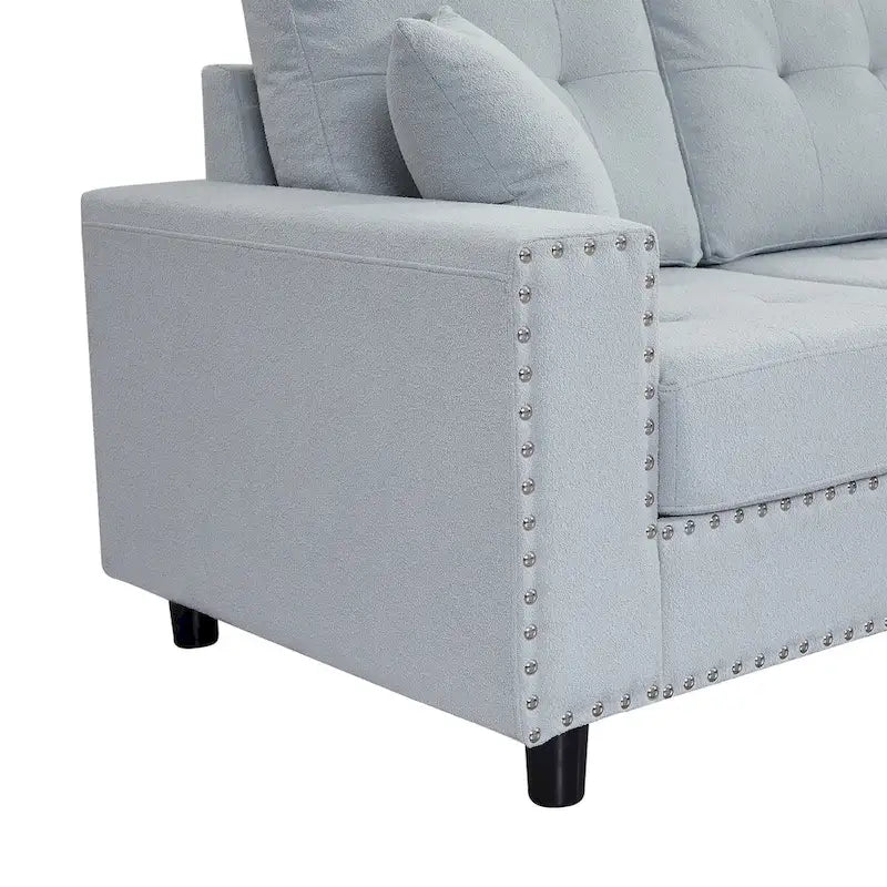 109.2 L-shaped Modular Sectional Sofa with Removable Back Cushions and 2 Pillows, for Living rooms, Offices, and Apartments