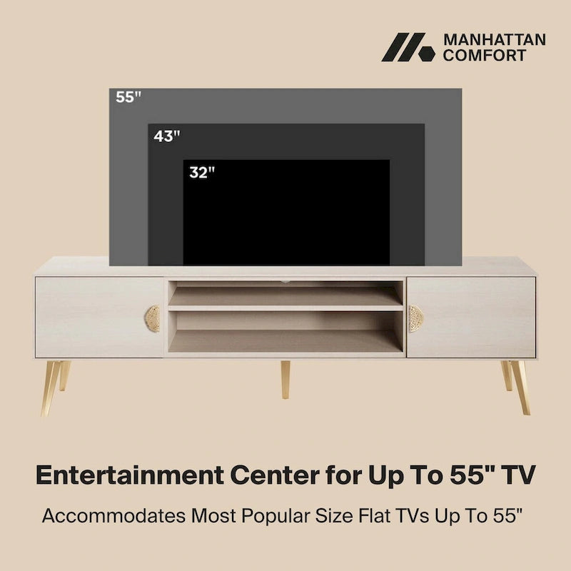 Manhattan Comfort Haley 70.9  Mid-Century Modern TV Stand