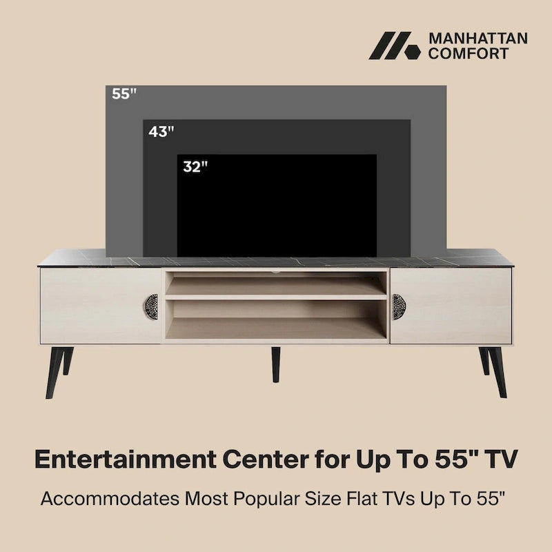 Manhattan Comfort Haley 70.9  Mid-Century Modern TV Stand