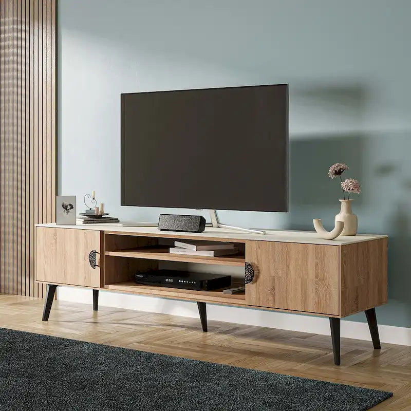 Manhattan Comfort Haley 70.9  Mid-Century Modern TV Stand