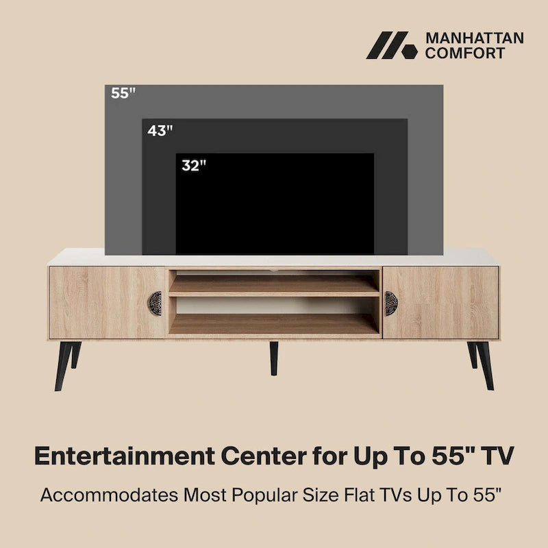 Manhattan Comfort Haley 70.9  Mid-Century Modern TV Stand