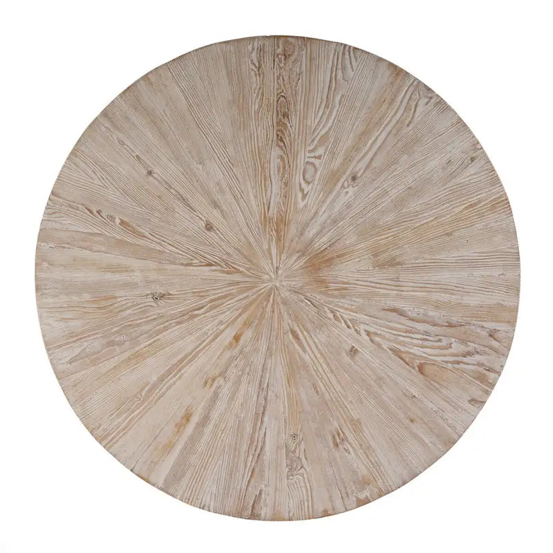 Akemi 38.5 in. W Round Wood and Iron Coffee Table