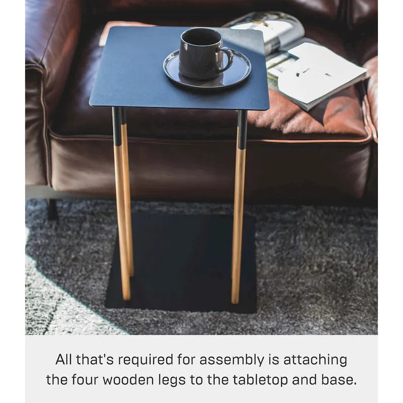 Yamazaki Home C Side Table, Steel, Holds 11 lbs - L 13.78 x W 13.78 x H 21.65 inches