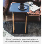 Yamazaki Home C Side Table, Steel, Holds 11 lbs - L 13.78 x W 13.78 x H 21.65 inches