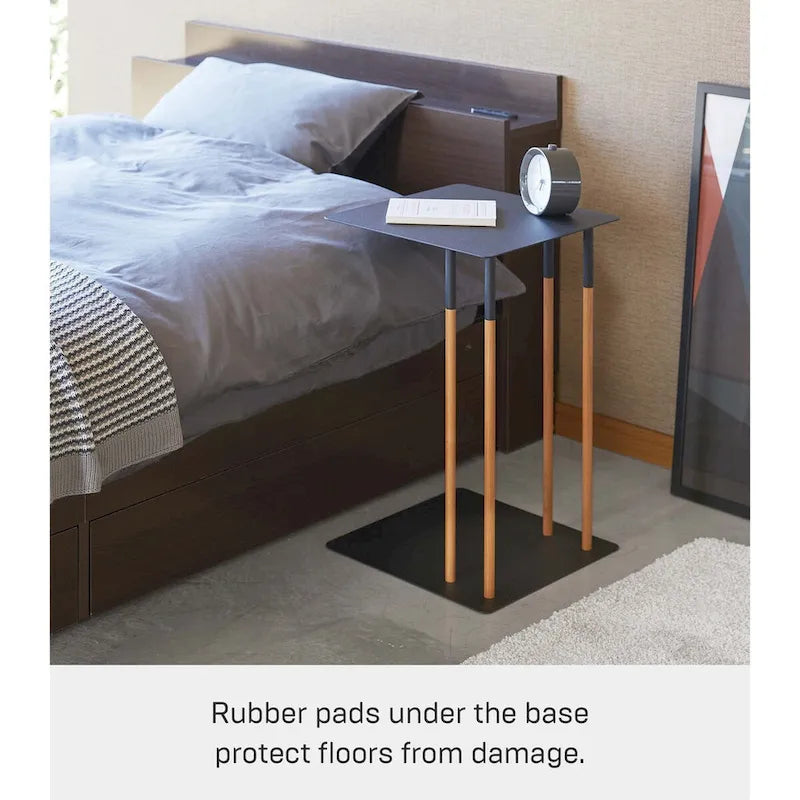 Yamazaki Home C Side Table, Steel, Holds 11 lbs - L 13.78 x W 13.78 x H 21.65 inches