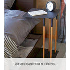 Yamazaki Home C Side Table, Steel, Holds 11 lbs - L 13.78 x W 13.78 x H 21.65 inches