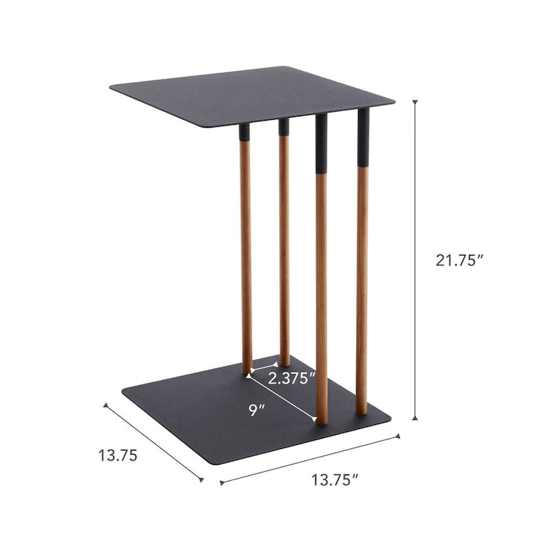 Yamazaki Home C Side Table, Steel, Holds 11 lbs - L 13.78 x W 13.78 x H 21.65 inches