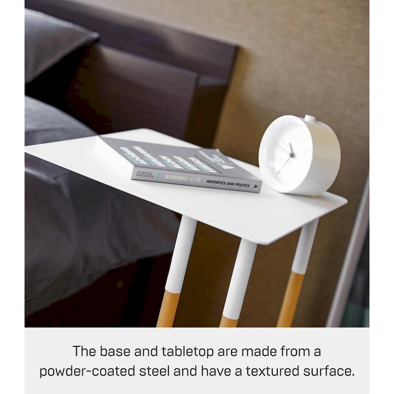 Yamazaki Home C Side Table, Steel, Holds 11 lbs - L 13.78 x W 13.78 x H 21.65 inches