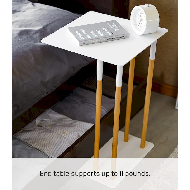 Yamazaki Home C Side Table, Steel, Holds 11 lbs - L 13.78 x W 13.78 x H 21.65 inches