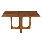 62 Inch Rectangular Dining Table, Handcrafted Natural Mango Wood with Magnetic Catchers