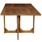 62 Inch Rectangular Dining Table, Handcrafted Natural Mango Wood with Magnetic Catchers
