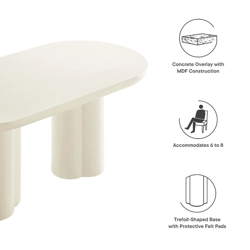 Caspian 72  Oval Concrete Dining Table