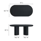 Caspian 72  Oval Concrete Dining Table