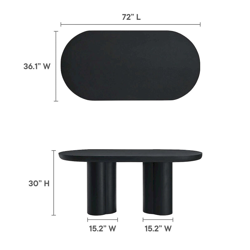 Caspian 72  Oval Concrete Dining Table