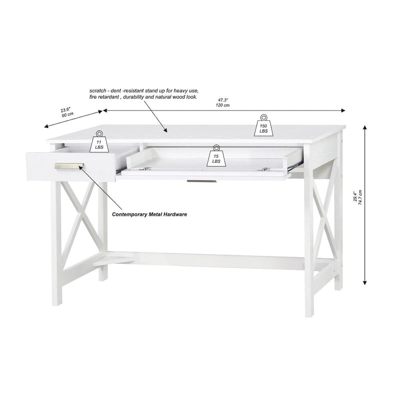 Saint Birch Alaska 47  Wrinting Desk with Two Drawers