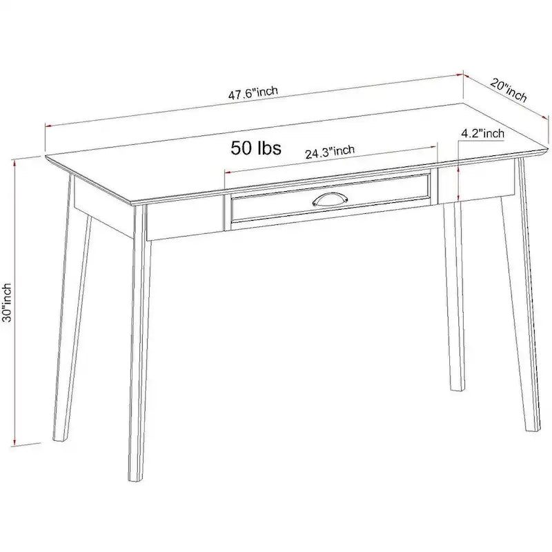Caffoz Home Office Modern Writing Desk with Drawer and USB Hub