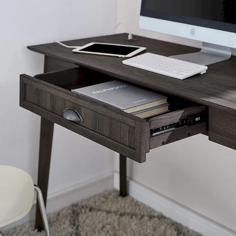 Caffoz Home Office Modern Writing Desk with Drawer and USB Hub