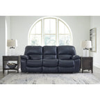 Signature Design by Ashley Leesworth Blue Power Reclining Sofa - 88 W x 41 D x 41 H