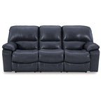 Signature Design by Ashley Leesworth Blue Power Reclining Sofa - 88 W x 41 D x 41 H