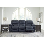 Signature Design by Ashley Leesworth Blue Power Reclining Sofa - 88 W x 41 D x 41 H