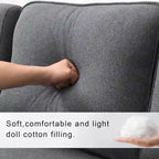 104  4-Seater Modern Linen Fabric Sofa with Armrest Pockets and 4 Pillows