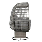Rattan Swivel Egg Patio Chair with Rocking Function and Cushions