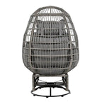 Rattan Swivel Egg Patio Chair with Rocking Function and Cushions