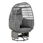 Rattan Swivel Egg Patio Chair with Rocking Function and Cushions