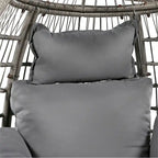 Rattan Swivel Egg Patio Chair with Rocking Function and Cushions
