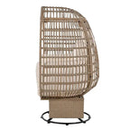 Rattan Swivel Egg Patio Chair with Rocking Function and Cushions