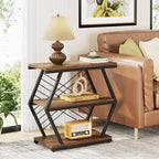 25  End Table 3-Tier Side Table with Metal Frame for Living Room Couch Side, Nightstands Bedsides Table for Bedroom