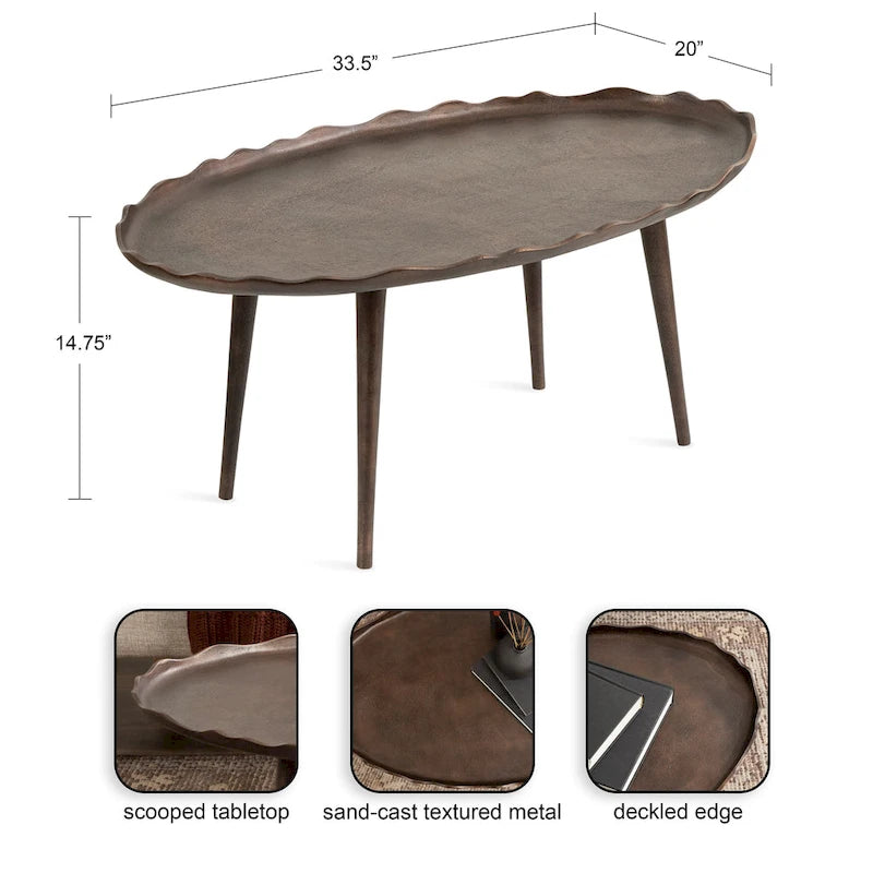 Kate and Laurel Alessia Oval Coffee Table