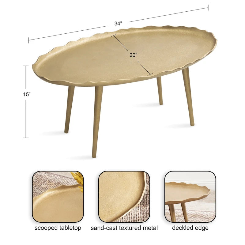 Kate and Laurel Alessia Oval Coffee Table