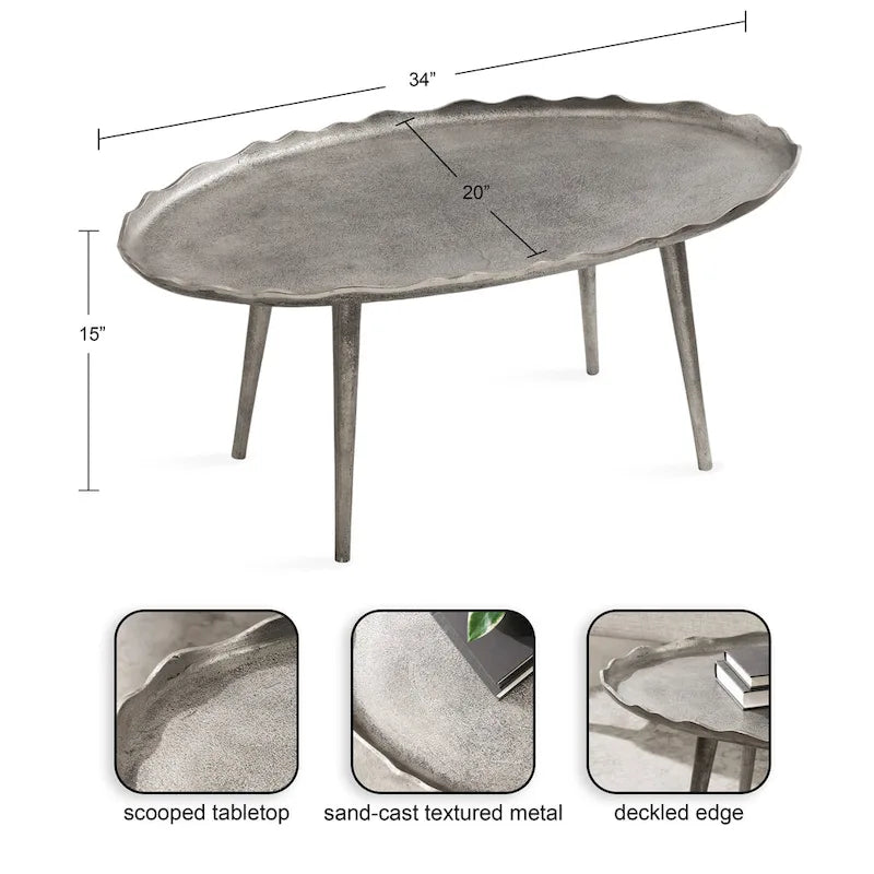 Kate and Laurel Alessia Oval Coffee Table