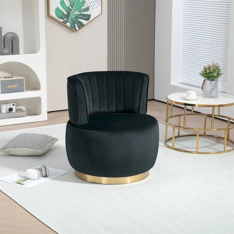 360 Degree Swivel Cuddle Barrel Accent Chairs with Wide Upholstered