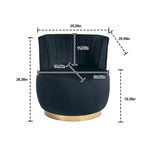 360 Degree Swivel Cuddle Barrel Accent Chairs with Wide Upholstered