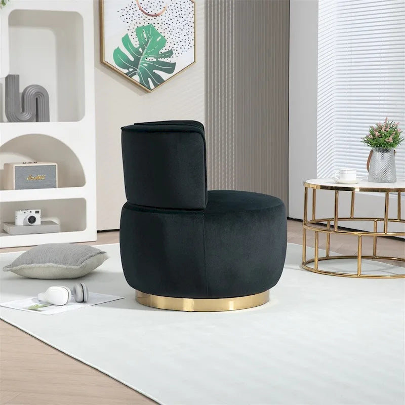 360 Degree Swivel Cuddle Barrel Accent Chairs with Wide Upholstered