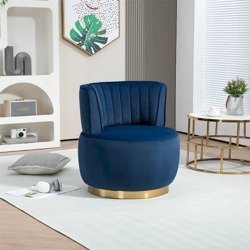 360 Degree Swivel Cuddle Barrel Accent Chairs with Wide Upholstered