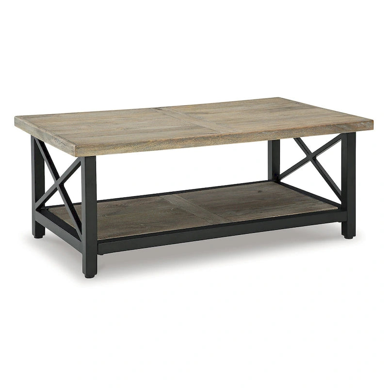 Signature Design by Ashley Bristenfort Brown/Black Coffee Table - 46 W x 26 D x 18 H